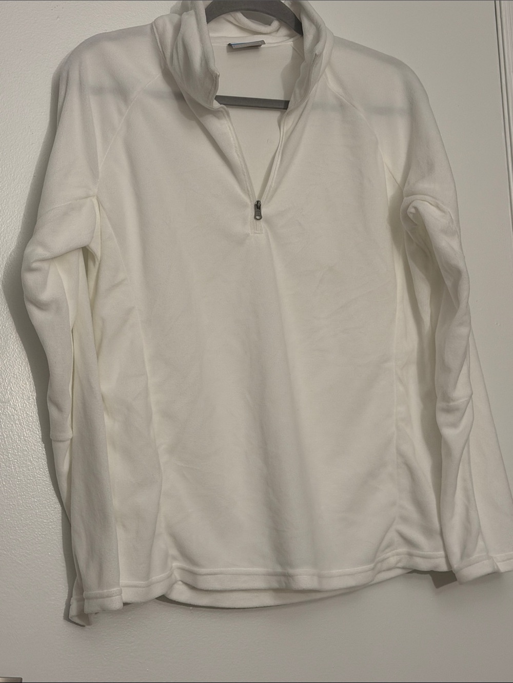 Columbia White Quarter-Zip Fleece Pullover